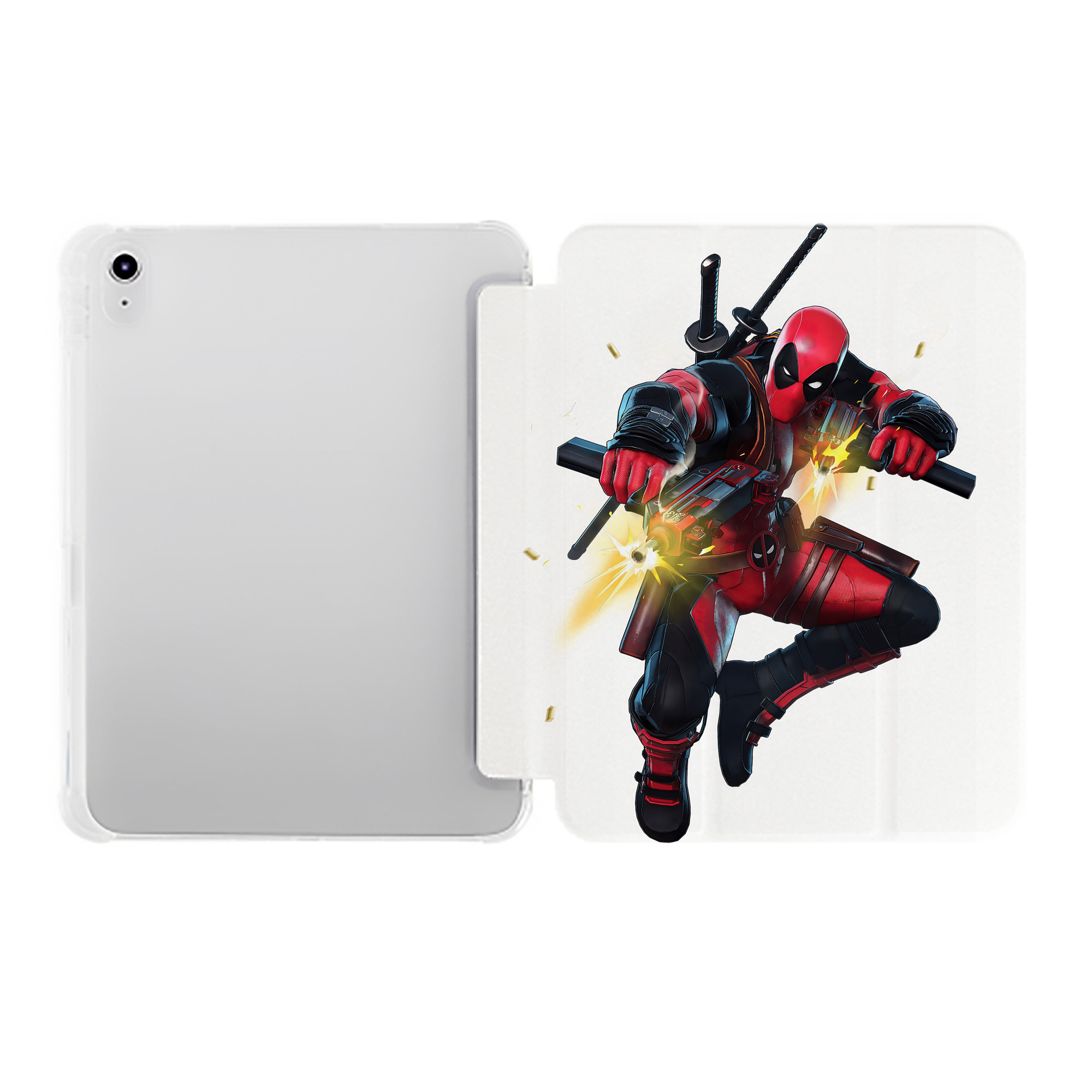 （画像用） Deadpool デッドプール IPad ケース ペン収納付き 三つ折りスタンド PUレザー×シリコン 対応機種9.5/10.5/10.9インチ